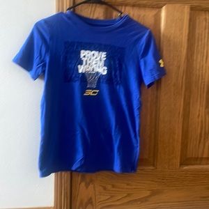 Under Armour Blue and Yellow Stephen Curry Short Sleeved Tee